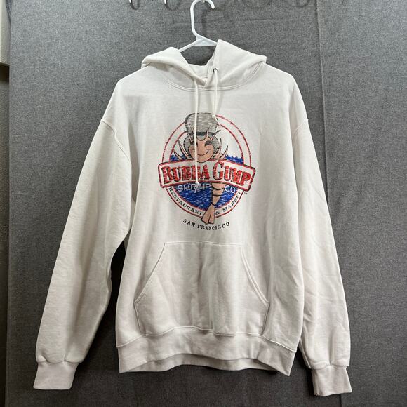 Bubba Gump Shrimp San Francisco Hoodie White Jacket Adult Medium Pullover Shirt - Picture 1 of 9